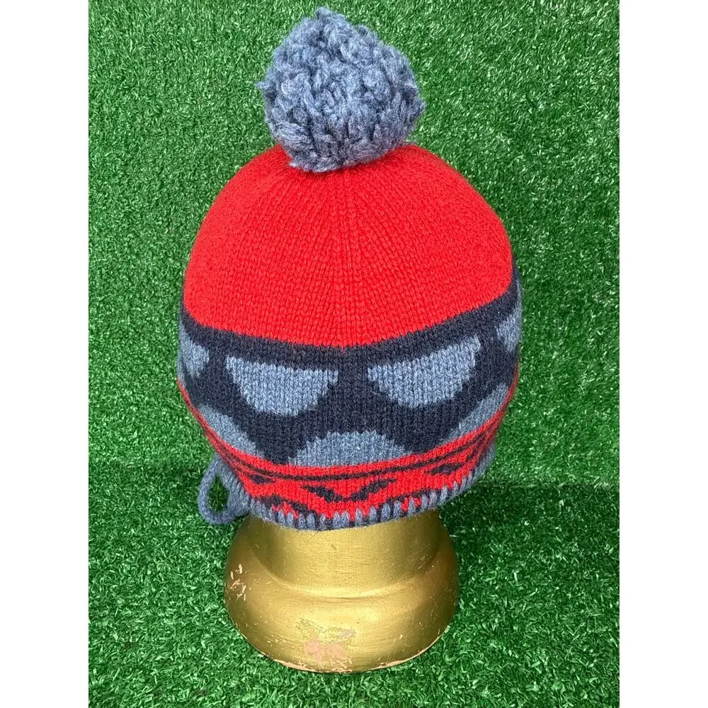 Patagonia Beanie Winter Hat Kids Small Wool Knit Fleece Lined Tassel Multi-Color